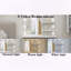 Meuble-lavabo mural flottant avec miroir arqué, 12 ampoules DEL et 4 tablettes en métal