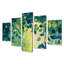 Feuilles vertes et bleues Foret Tranquility I - and - Art mural traditionnel pour salon Diamond