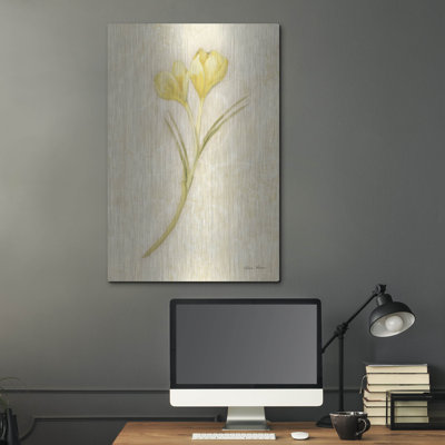 Winston Porter 'Yellow Crocus Stem' by Cheri Blum Metal Wall Art