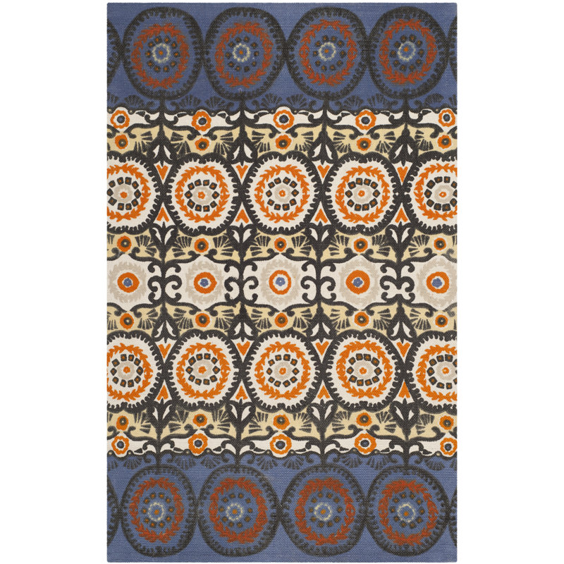 Allison Cedar Brook Hand Loomed Cotton Ikat Rug, Rectangle 2'3" x 3'9"