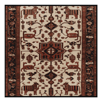 Machine Washable Persian Brown Area Rug