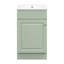 Meuble-lavabo vert clair de 18 po avec lavabo, tablette réglable et porte à fermeture douce pour salle de bain moderne