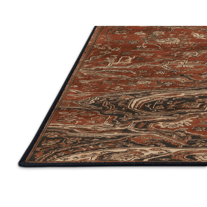 Machine Washable Turkish Brown Area Rug, Runner 2' x 4'