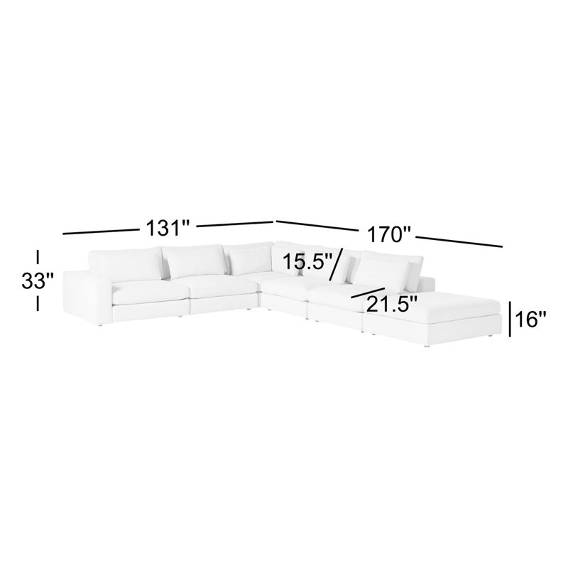Bloor Modular Sectional, Right Hand Facing, Essence Natural Rayon / Viscose