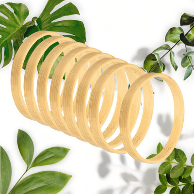 Eco-Friendly 3.1" Bamboo Floral Hoop Set - 8 Pack