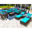 Ensemble complet de patio en rotin Sunbrella avec coussins 19 pièces Yussuf-95862792-95862793