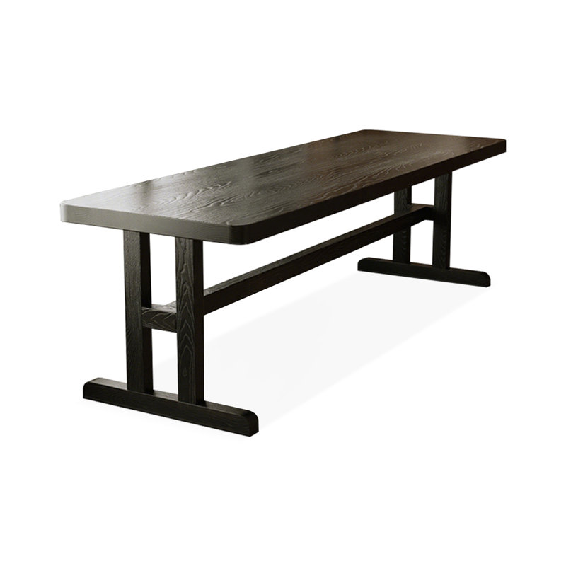 Bureau d'écriture rectangulaire en bois massif noir, H 29,53 po x l 78,74 po x P 23,62 po
