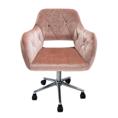 Fauteuil de coiffeuse en similicuir Brittney, siège rembourré pivotant à 360 degrés à hauteur réglable