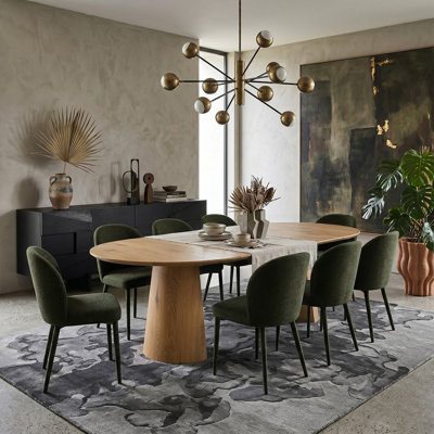 Ensemble de table de salle à manger extensible moderne de 47 à 83 po avec chaises rembourrées pour 4 à 8 personnes