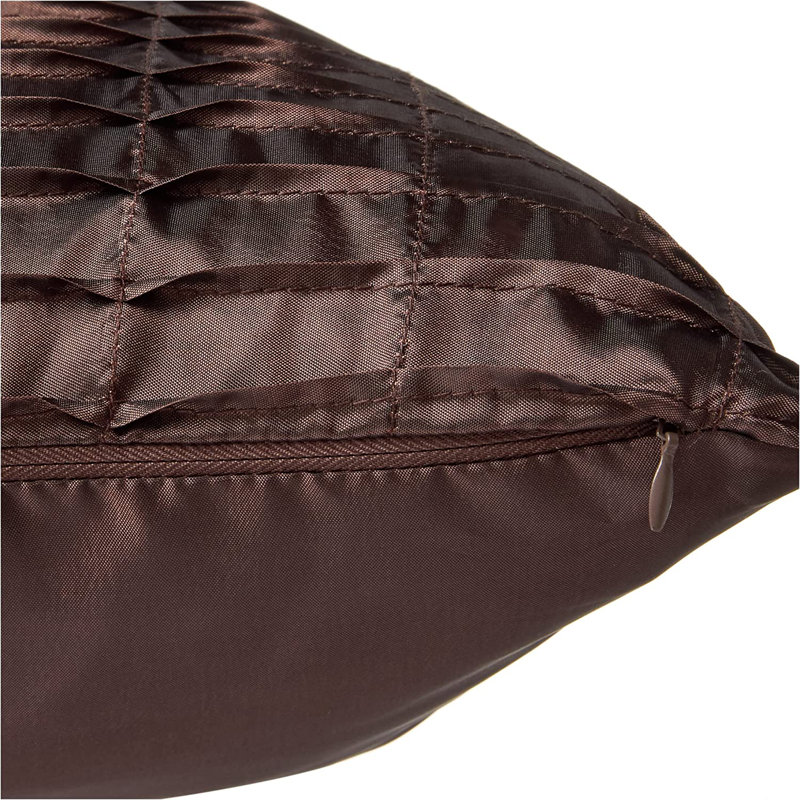  Silky Pleated Throw Pillow, Brown