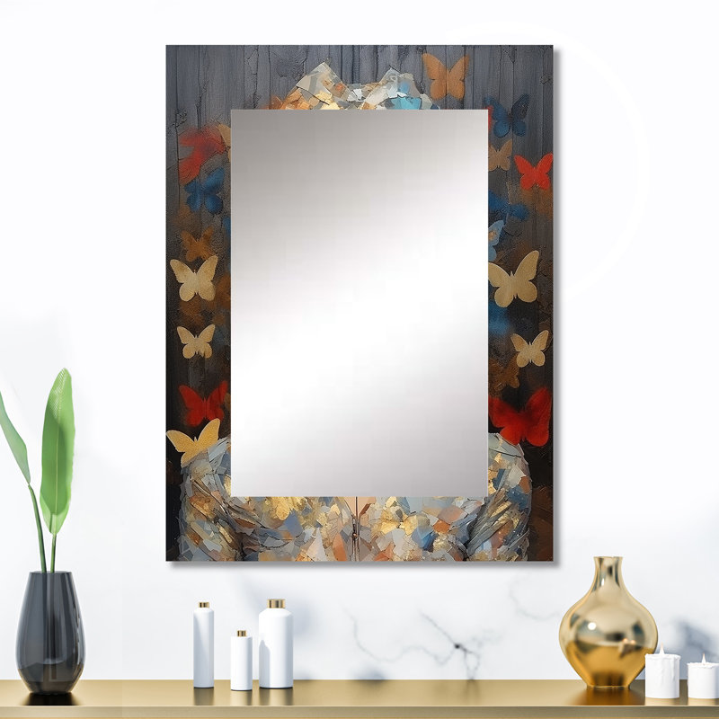 «Gold Butterfly», mode féminine, portrait élégance III, 32 po x 24 po