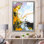 Jaune jaune noir et blanc liquide Art II - reproduction d'art moderne sur toile