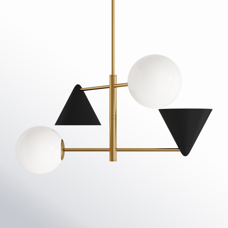 Cosmo 4 - Light Chandelier, White, 16.12" H x 28" W x 28" D