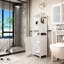 Rangement pour salle de bain et salle de séjour - Meuble blanc de grande capacité pour une option abondante