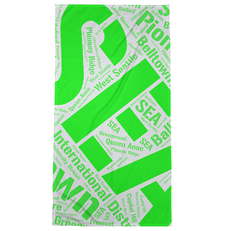 Serviette de plage « Washington districts », « Seattle », Seattle, Jaune, Polyester / coton