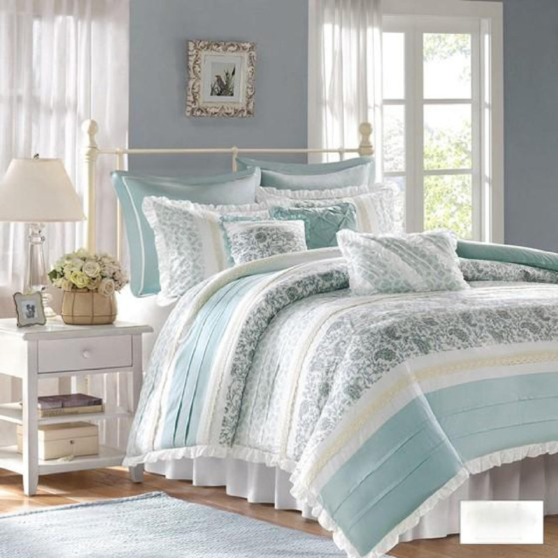Ensemble de housse de couette en coton Luxury Paisley, 9 pièces pour très grand lit