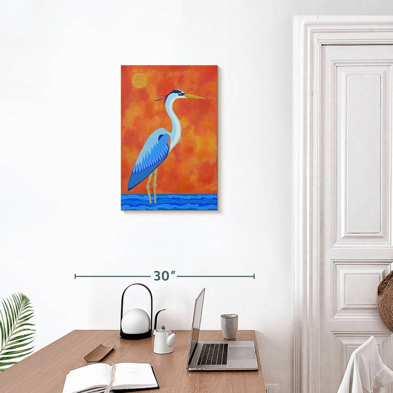Brampt Heron Sunset, 24" H x 16" W