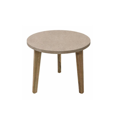 Round Lamp Table Oatmeal - Medium Side Table