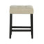 Ensemble de salle à manger 3 pièces noir / gris / beige - dessus de table en travertin de 47 po avec charge USB, tabourets capitonnés et plateau de rangement en treillis de qualité supérieure Travertine?