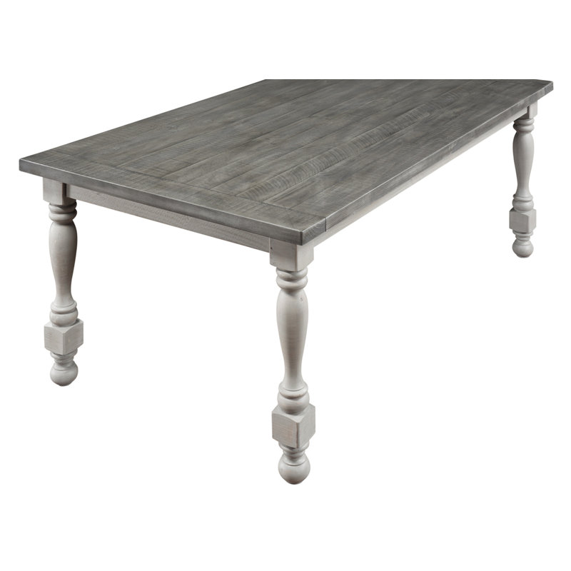 Laurane Pine Solid Wood Dining Table, Gray