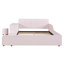 Lit plateforme tapissier en velours - Design mère et enfant avec bureau latéral, structure rembourrée profilée-198331255-198331249