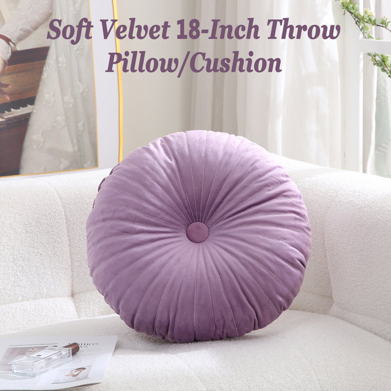 Coussin décoratif en velours 18 po Pumpkin Seat, Mauve