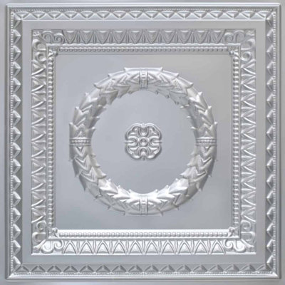 Laurel Wreath 24 in. L x 24 in. W Textured PVC Drop-In Ceiling Tile and Glue Up Ceiling Tile