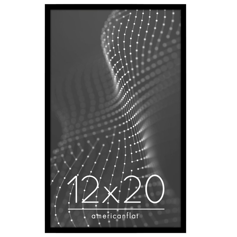 Americanflat Picture Frame - Thin Border Poster Frame with Plexiglass for Wall Display, 12" x 20", Black