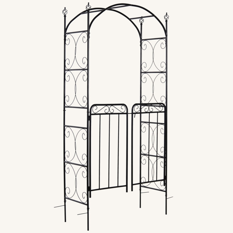 42.5" W x 17.75" D Metal Arbour with Gate