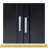 Tall And Wide Storage Cabinet With Doors For Bathroom/Office, Three Drawers, Black-3106403