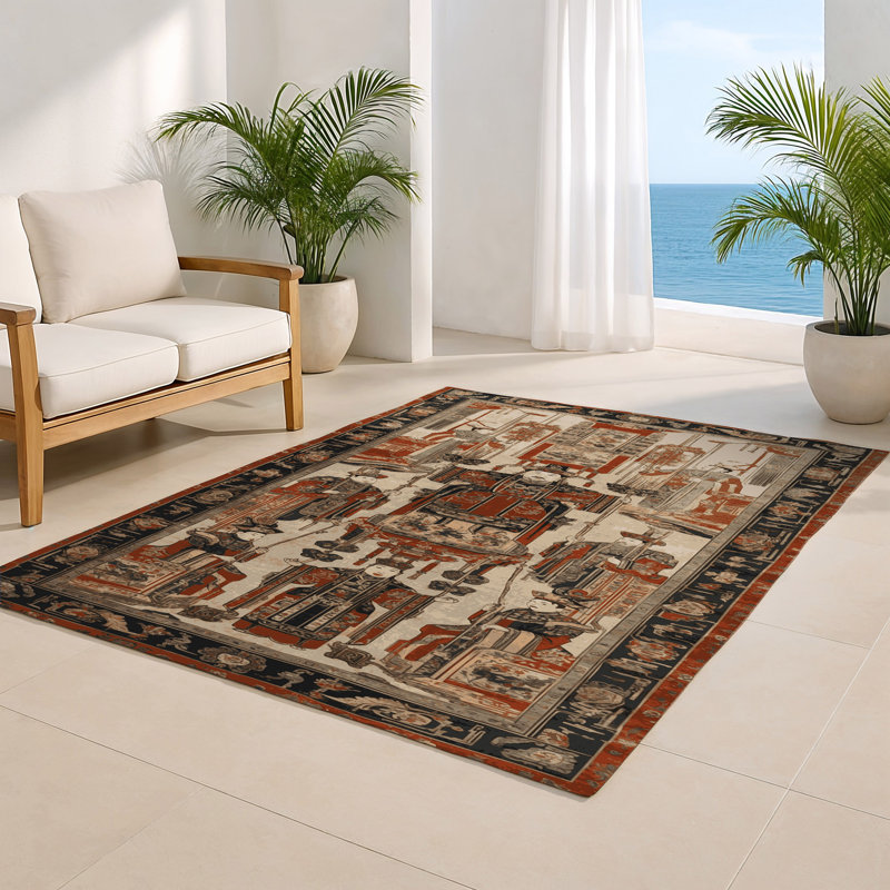 Tapis intérieur et extérieur ArtDeco, Rectangle 9 pi x 12 pi