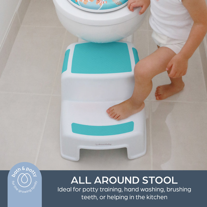 Dreambaby Aqua 2-Step Plastic Stool for Kids and Toddlers