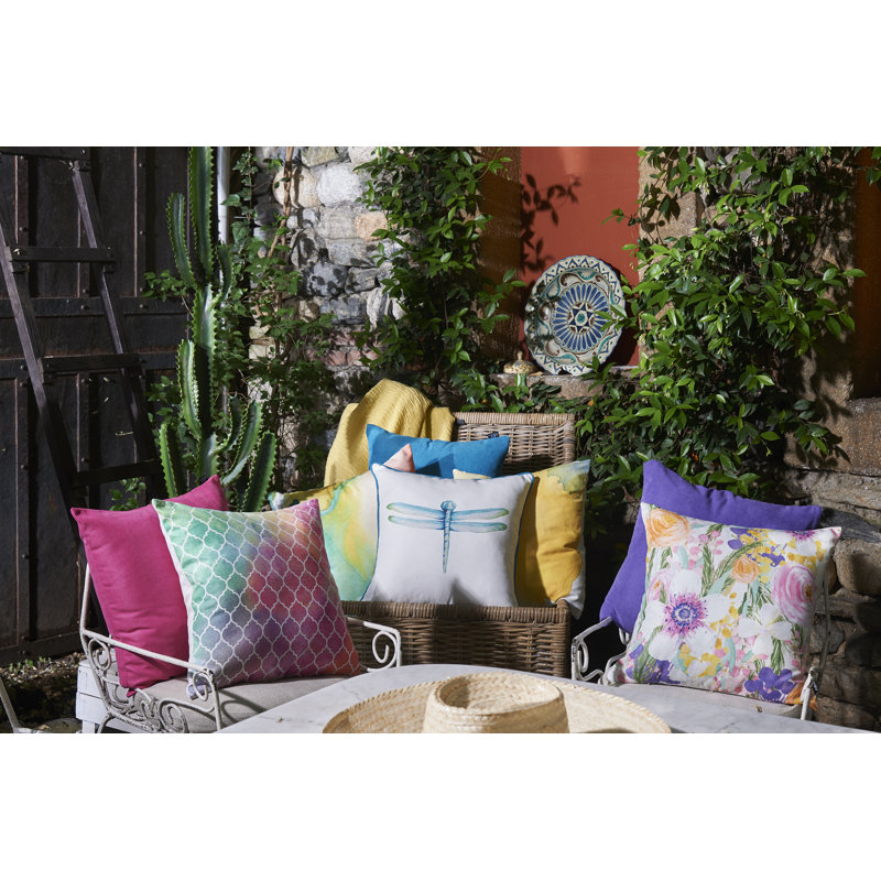 Yellow and Green Watercolor Polyester Pillow Covers Set