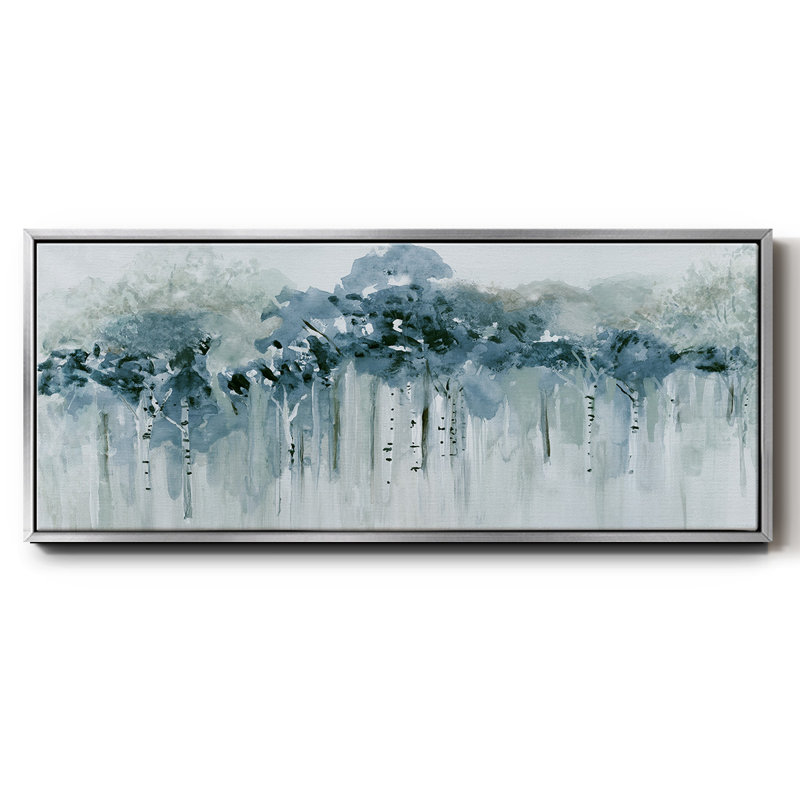 Blue Birch Morning - toile encadrée, H 8 po x l 20 po