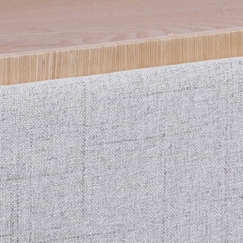 Repose-pieds de rangement rembourré en tissu avec plateau en bois réversible, Blanc