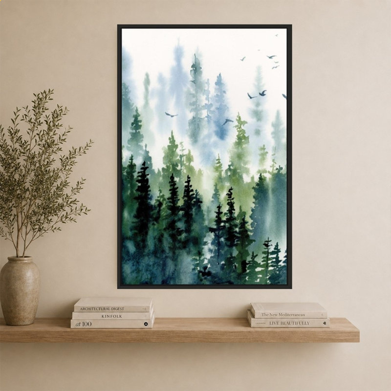 Treeline par Katrina Pete - Impression sur toile, 64" H x 44" W, Black