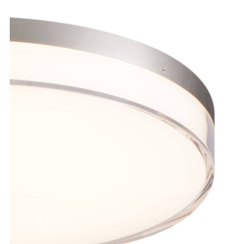 Bupal Acrylic LED Flush Mount, Brushed Nickel, 1.5" H x 11" W x 11" D