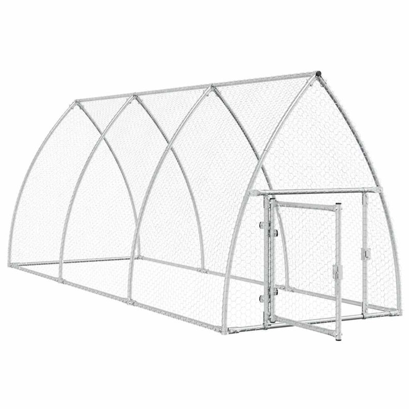 Grande cage à poulets en acier galvanisé argenté, H 35,43 po x l 17,72 po x P 16,93 po