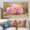 Ferme, pivoines le long de la meule de foin V - pivoines, art mural, 3 pièces