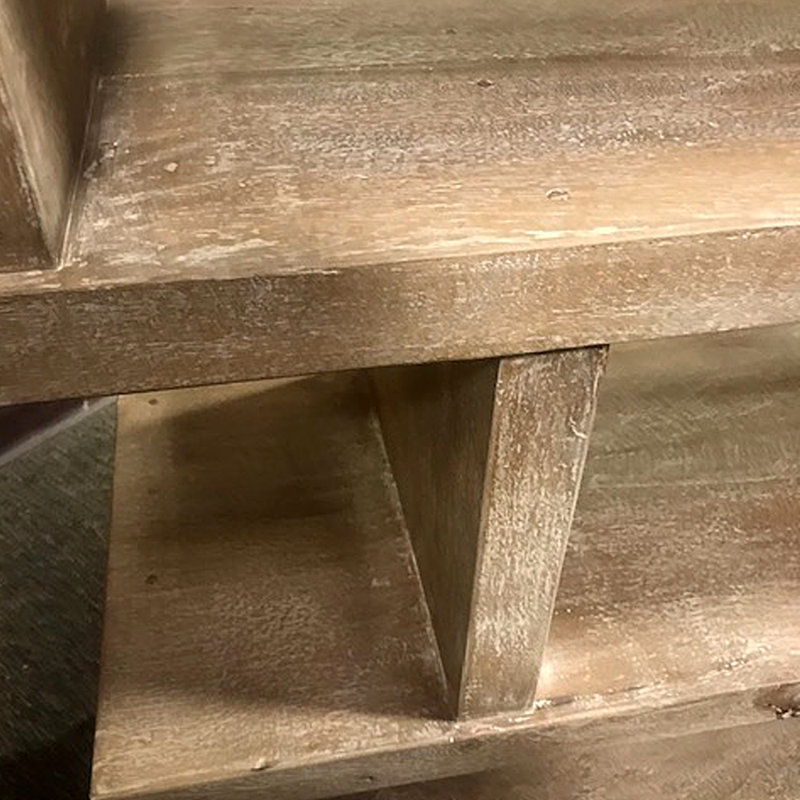 Bibliothèque en bois massif H 67,5 "x l 45", Gris rustique délavé