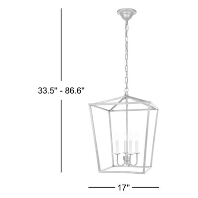 Rhys 4-Light Dimmable Iron Geometric Lantern Chandelier