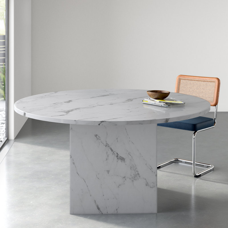 Venne Round Marble Top Dining Table