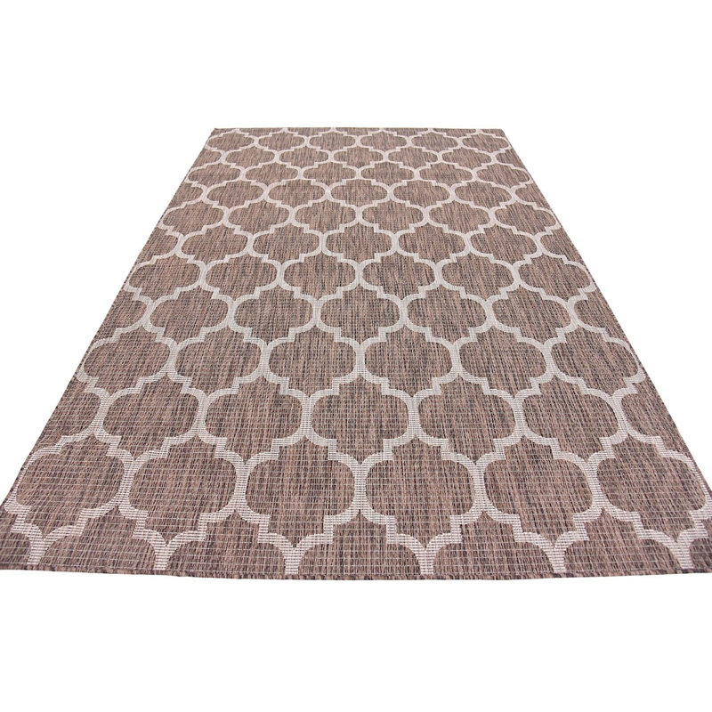Tapis de véranda d'extérieur couleur champignon, Rectangle 5 pi x 8 pi