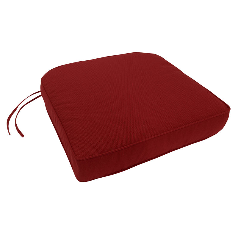 Encinitas Sunbrella Outdoor 3.5'' Dining Chair Seat Cushion, Canvas Jockey Red Sunbrella® Canvas, 3.5" H x 20" W x 18" D