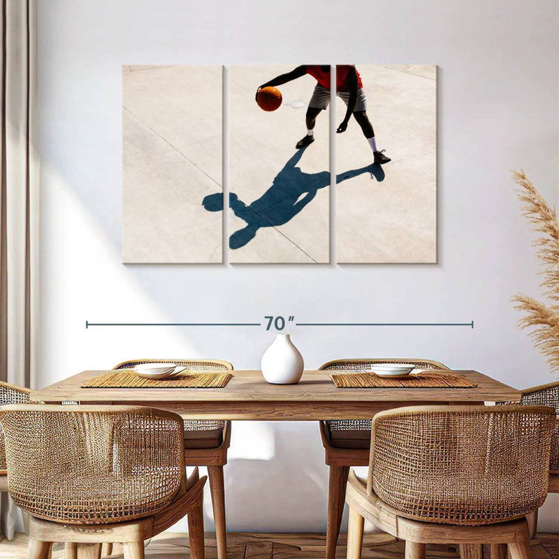 Ombre de joueur de basketball, H 36 po x l 57 po