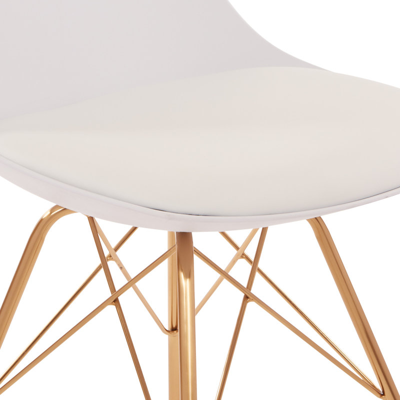 Chaise d'appoint Chunyi, Blanc / Doré