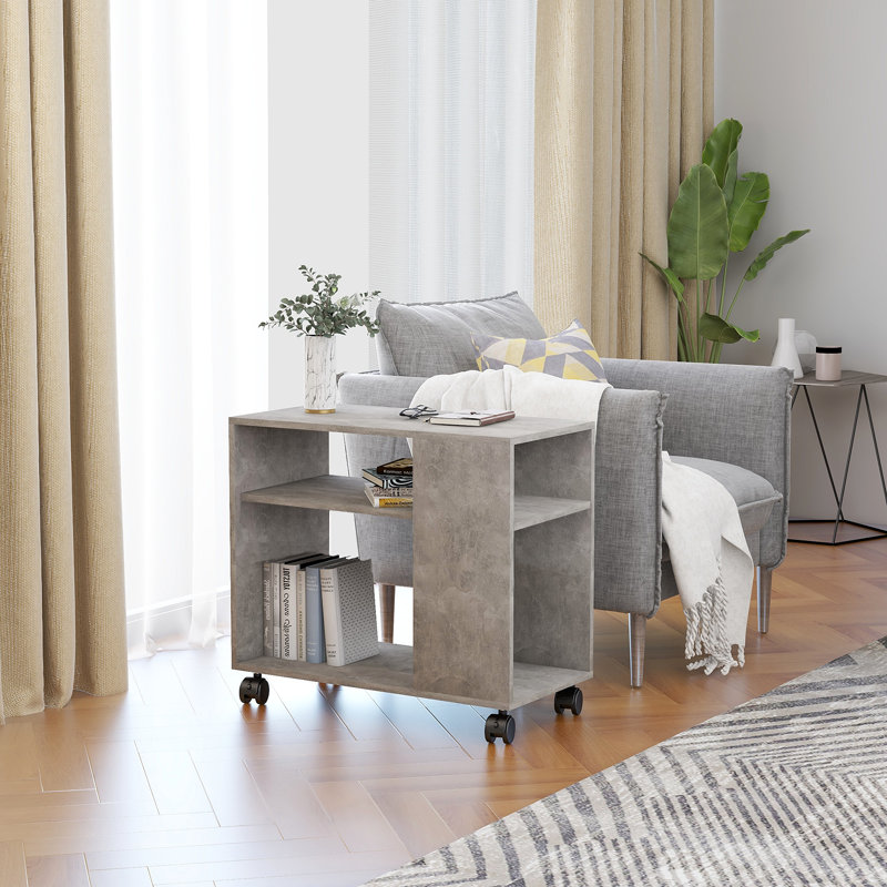 Aila Side Table 70x35x55 cm Engineered Wood, Concrete Grey