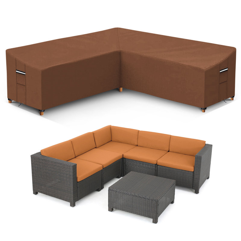 Heavy Duty Outdoor Sectional Sofa Cover Waterproof Patio Sectional Couch Cover, 31" H x 100x W x 100" D