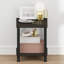 Table de chevet Furinno TAIR-N-TUBE, table de chevet de table épaisse à 2 niveaux avec roulettes, table d'appoint sans outils, table de bout avec tablette ouverte, pour salon, chambre à coucher, espresso