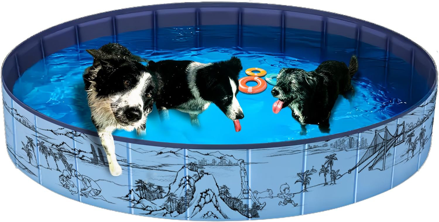 Image showcasing Utibia Extra Large Folding Portable Dog Bathtub, Folds up for Easy ...